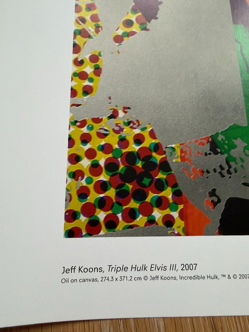 Jeff Koons, Triple Hulk Elvis III, 2007 copyright Jeff Koons, Incredible Hulk©right 2007 Marvel Entertainment, Printed in N