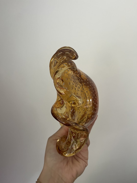 Image 1 of Vintage Murano Amber Geel Honey Asbak