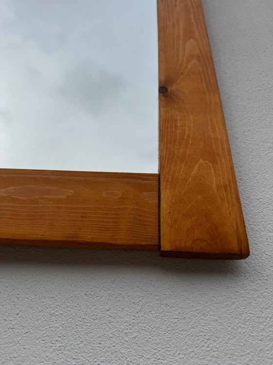 Pine wood Mirror 70s Charlotte PERRIAND style, Glass, Beige (photo 6 of 15)