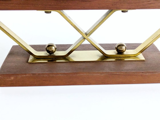 Image 1 of Midcentury Teak and Brass Candelabra for 5 candles | Germany, 1960s