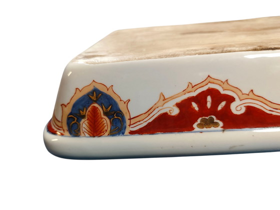 Image 1 of Japanische Imari Porzellanplatte – Handbemalt mit Golddekor – Arita Stil | Japanese Imari Porcelain Plate Hand Painted Gold