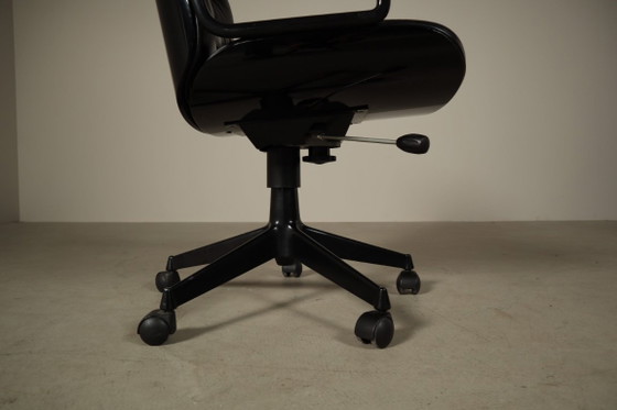 Ennio Fazioli “Parioli” Executive Bürostuhl für MIM Roma, Italien, 1970s – Bürostühle, Leather, Plastic (photo 13 of 16)