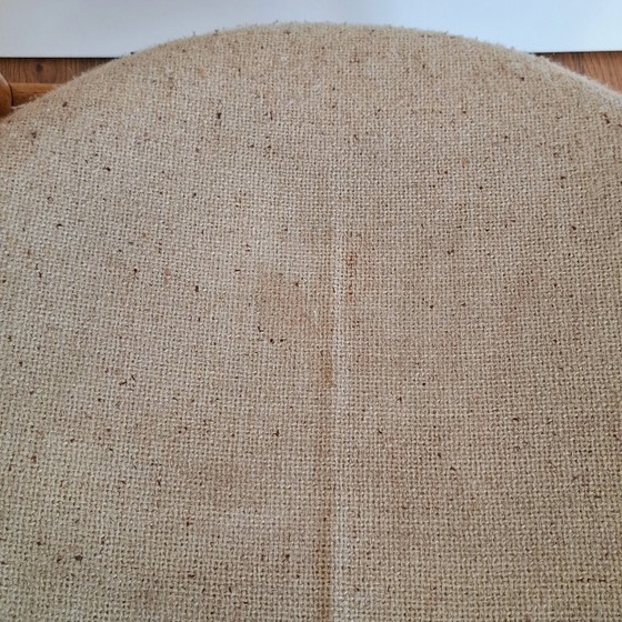 Image 1 of Sedia in corno di mucca con seduta e schienale in tessuto