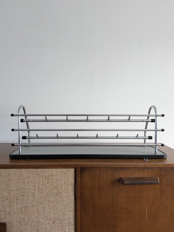 Image 1 of Vintage kapstok uit de jaren 60, in de stijl van een Amerikaanse diner, voor aan de muur.