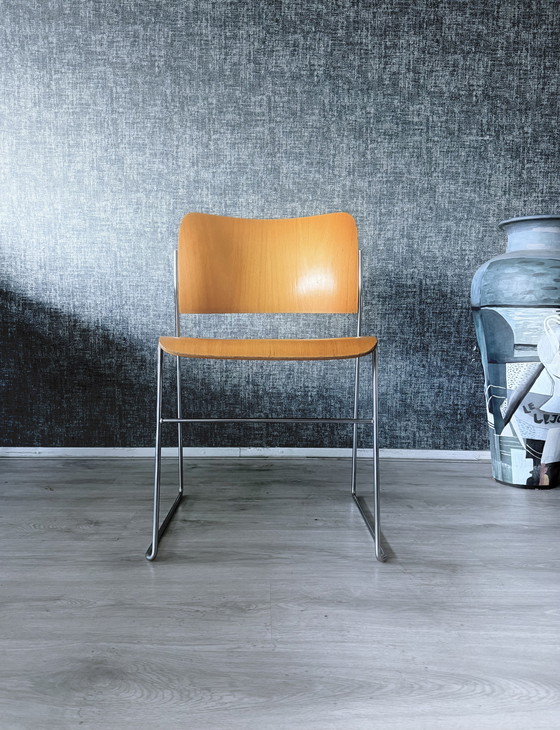 Image 1 of 6x David Rowland voor HOWE - 40/4 Sled-Base Side Chair