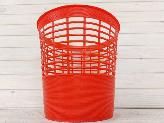 Image 1 of Vintage Orange Papierkorb, Kunststoff-Mülleimer, Retro-Abfallkorb
