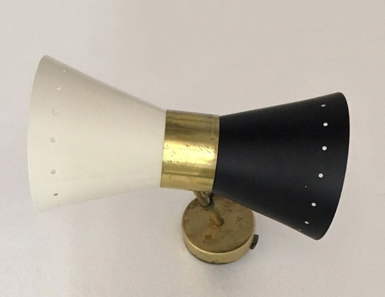 Image 1 of Coppia di applique da parete in stile "diabolo", design anni '50