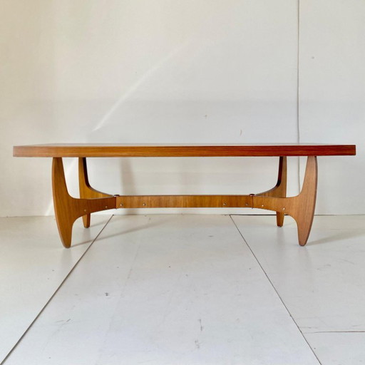 1X Table de canapé en bois de style moderne italien du milieu du siècle dernier