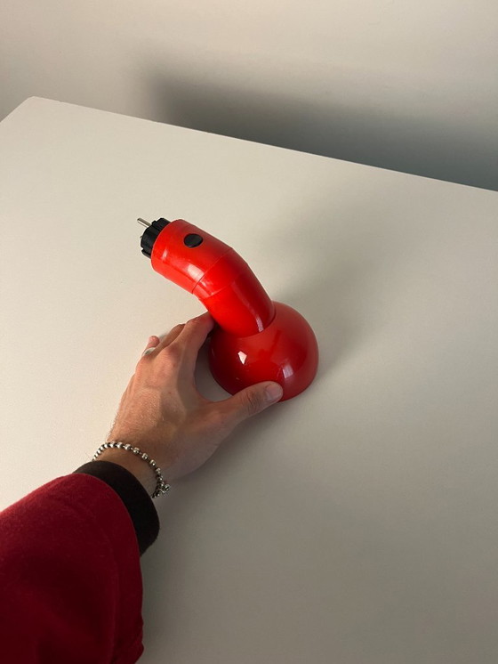 Image 1 of Zeldzame volledig rode vintage stekkerlamp uit 1980