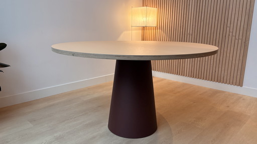 Tavolo da pranzo rotondo Faust in linoleum 130 cm - compensato di betulla