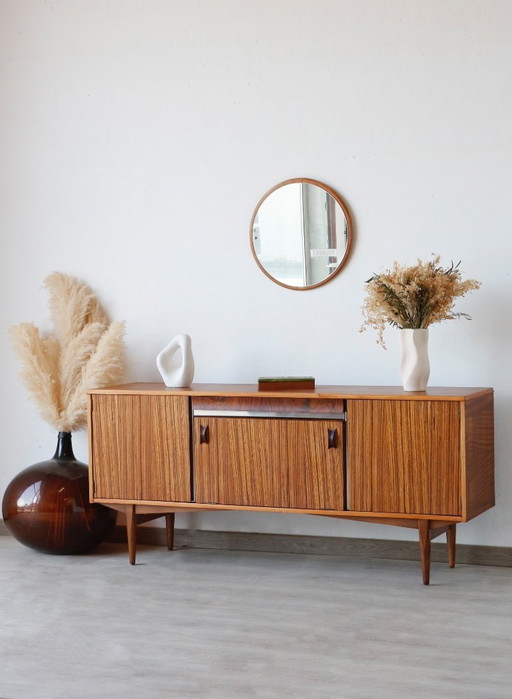 Zebrano Scandinavisch dressoir - Vintage jaren 60 buffet