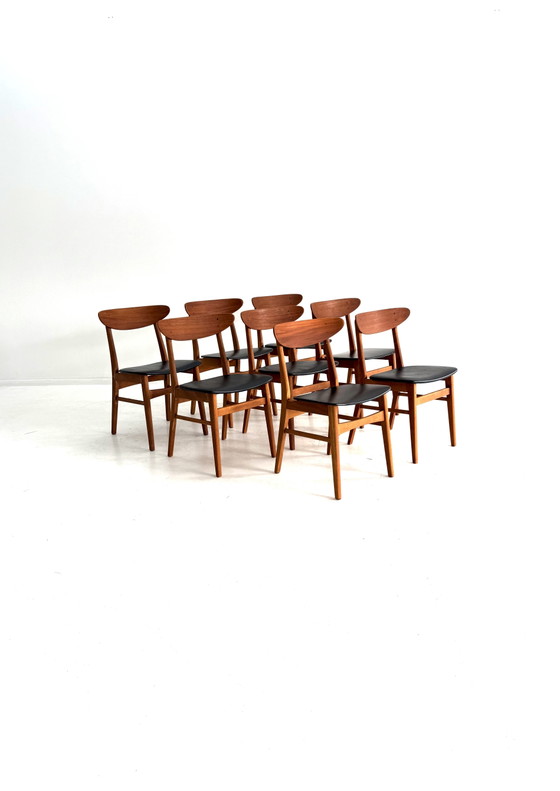 Set van 8 vintage eetkamerstoelen, Farstrup Møbler ‘60 – Wood, Skai (photo 11 of 13)