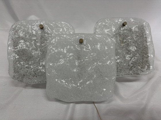 Image 1 of Vintage ice glass wall lamp Kalmar Franken Austria, 1960s