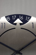Vintage Hermle wall clock with date display in post-modern aluminum design, 1980s
