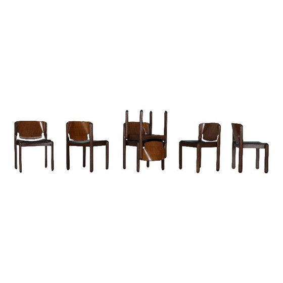 Image 1 of 6 chaises empilables modèle 122 par Vico Magistretti pour Cassina, Italie, années 1960