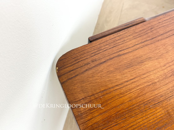Image 1 of Tavolino da caffè vintage di metà secolo con piano in formica reversibile, impiallacciatura in teak