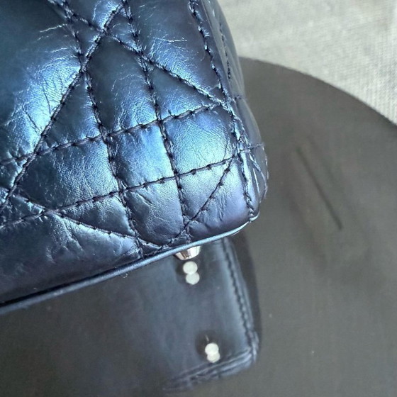 Image 1 of DIOR LADY MINI - PELLE DI VITELLO LUCIDA CANNAGE, BLU METALLIZZATO, FERRAMENTA ARGENTO