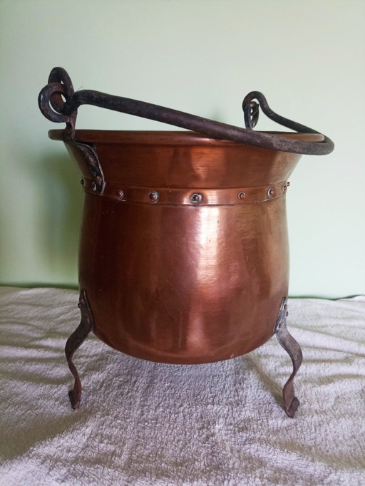 antique handmade copper pot