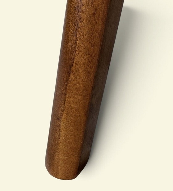 Solid mahogany tripod side table | Danish style | Three legs, zero compromises | (presumably) 1960s, Wood (photo 9 of 13)
