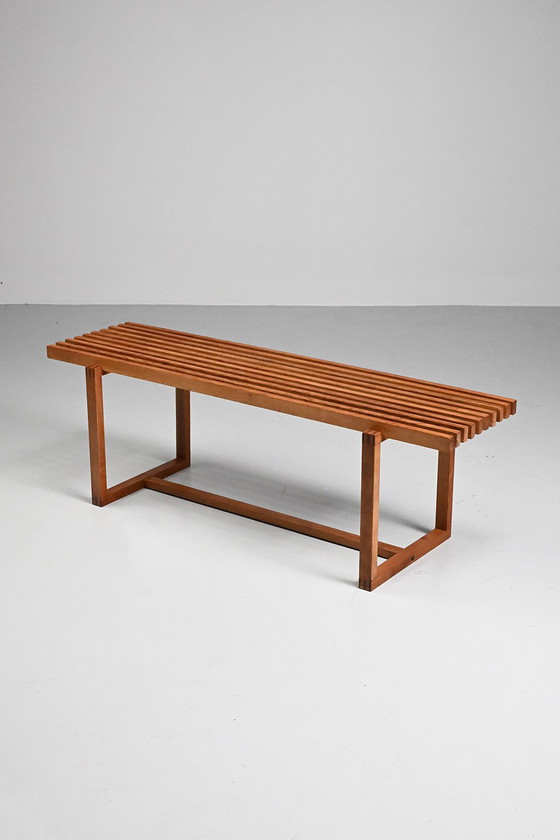 Image 1 of Prachtig eiken lattenbankje