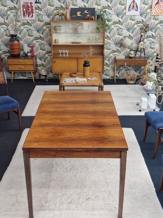 Image 1 of Set da pranzo vintage con tavolo allungabile e 4 sedie in palissandro, anni '70
