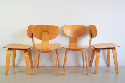 set x4 eettafel stoelen Pastoe SB02