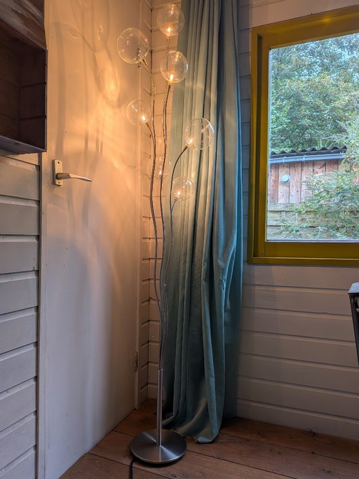 Kaoyi Stehleuchte mit Glaskugeln, Metall und transparentem Glas big bubbles fl7