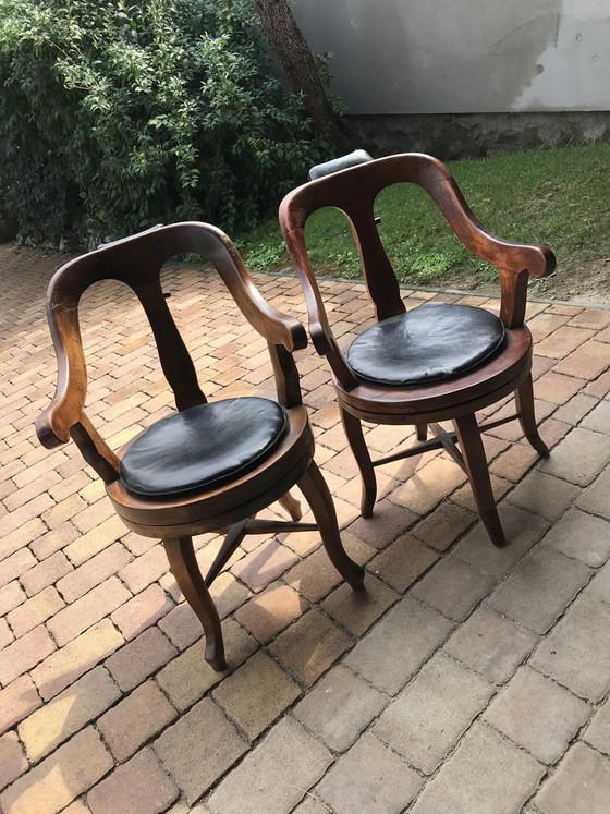 Set of Antique Barbers Swivel Armchairs, 1900s – Swivel chairs (photo 8 of 10)