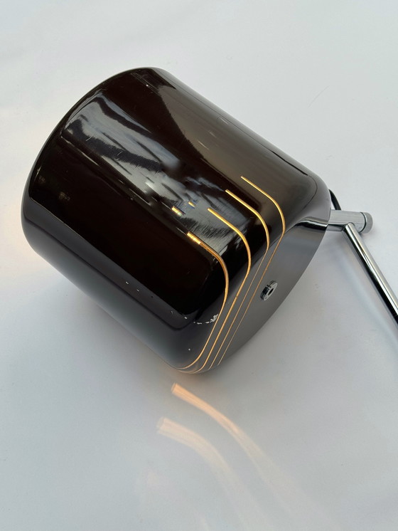 Image 1 of Anvia Herda Wandleuchte im Mid-Century-Stil aus Braun und Chrom