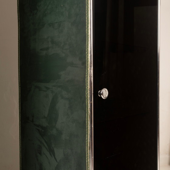 Guido Faleschini Astro Armoires en Verre Fumé et Daim pour i4 Mariani 1979 – Glass, Leather (photo 17 of 20)