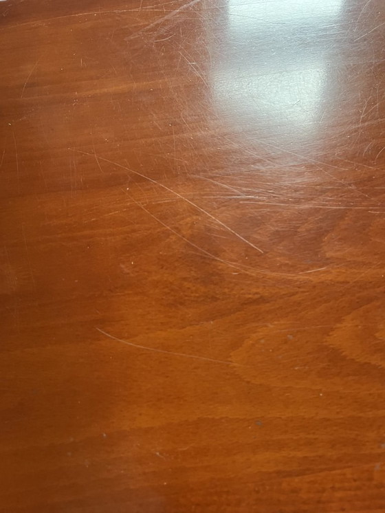 Image 1 of Beautiful wooden design table Maroeska Metz steel frame with curl 240/1.20