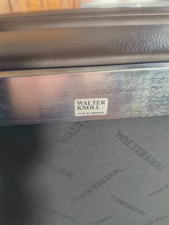 Image 1 of Set van 2 exclusieve Walter Knoll Foster 501 leren fauteuils - Donkerbruin