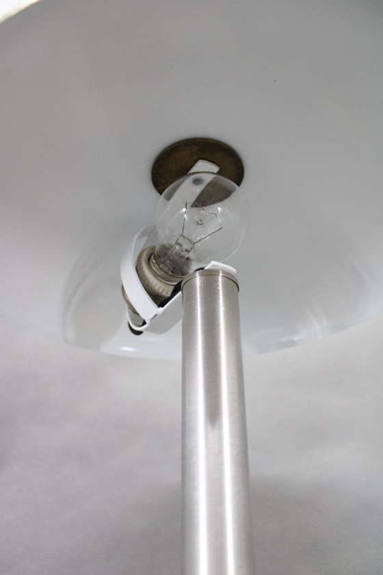 Image 1 of 1930s Art Deco Nickel Mushroom Table Lamp Europe