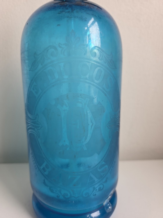 Image 1 of Antique bright blue siphon / spray bottle