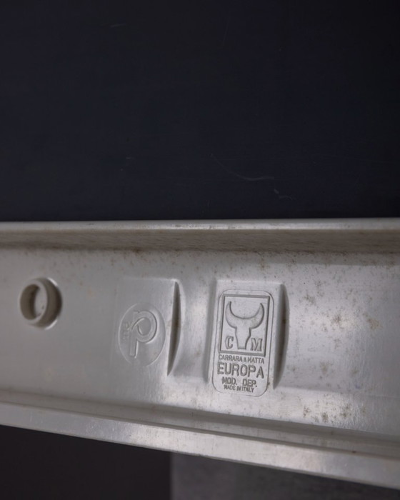 Image 1 of VINTAGE 1970S WALL MIRROR IN WHITE PLASTIC BY CARRARA MATTA DESIGN