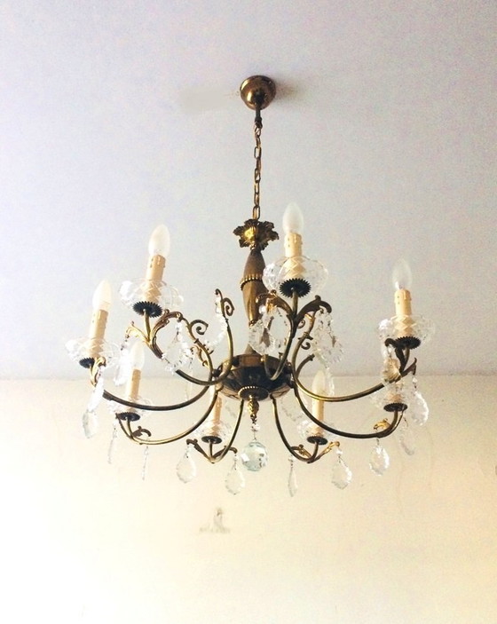 Image 1 of 8-armig luchter * Hollywood Regency * Vintage 60s