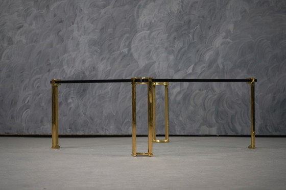 Image 1 of Grande table basse vintage en bronze et verre, signée Peter Ghyczy, Allemagne, années 1970