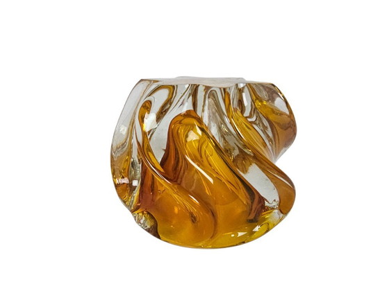 Image 1 of Josef Hospodska - Repubblica Ceca - design del vetro - vaso ritorto - vetreria Chribska - anni '60