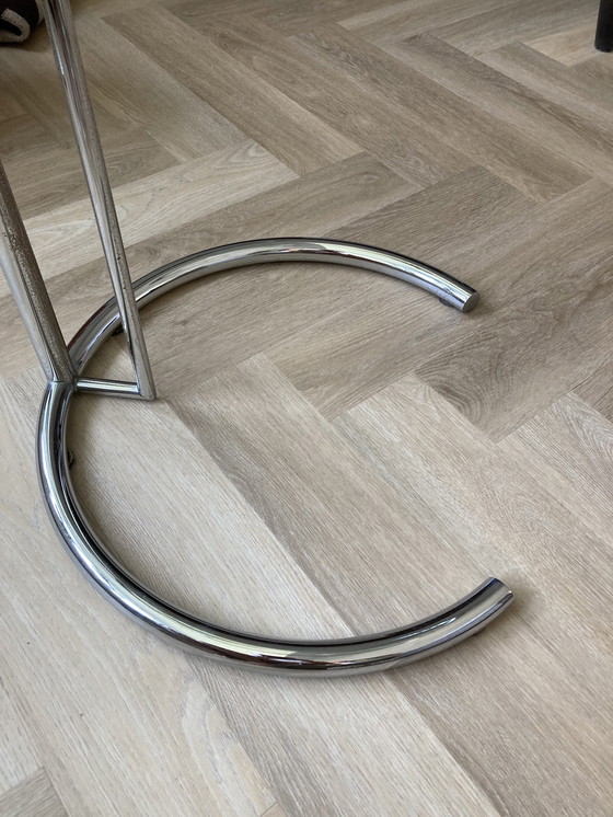 Image 1 of Side table chrome with glass top