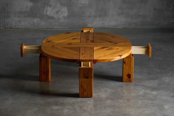 Image 1 of Brutalist Pine Wood Coffee Table, Sweden, 1970s