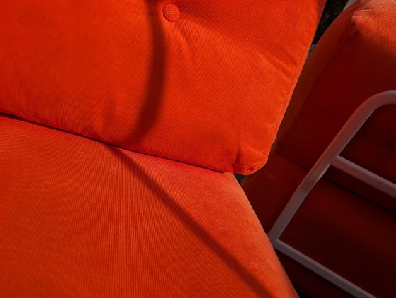 Rares fauteuils Rörberg d'IKEA, conçus par Ulf Quensel (2009) – Orange, lot de 2 – Loveseats, polished steel (photo 5 of 6)