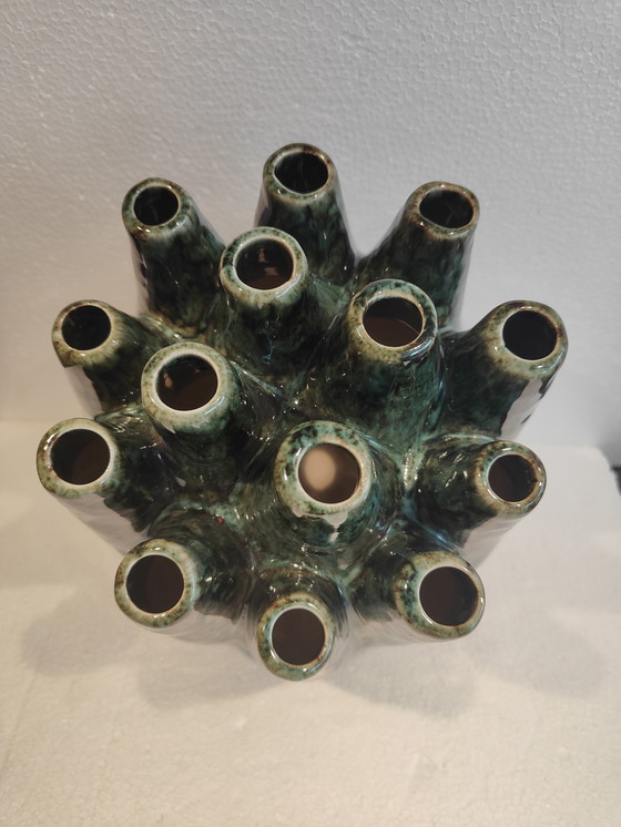 Image 1 of Organic Jarrón bajo tulipán verde grande