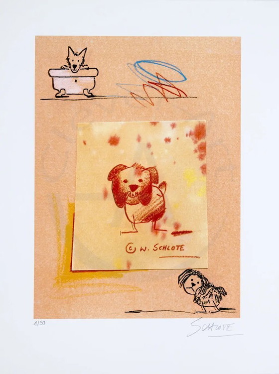 Image 1 of Schlote, Wilhelm - Chiens - signé à la main - Giclee