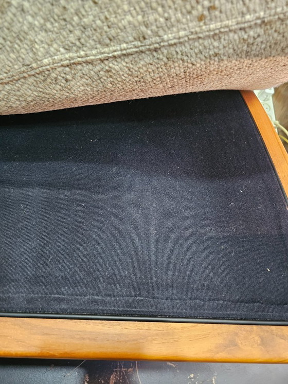 Mid Century Dänisches skandinavisches Dreisitzer-Sofa, 3-5 Sitzer Sofas, Holz, Stoff, Beige, Vintage (Foto 9 von 13)