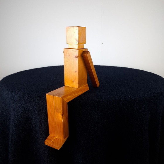 Figura geometrica minimalista vintage in legno di pino, Sculture, Marrone (foto 8 di 14)