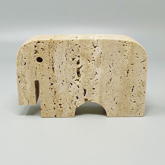 Image 1 of 1970s Original Travertine Elephant Sculpture by Enzo Mari for F.lli Mannelli