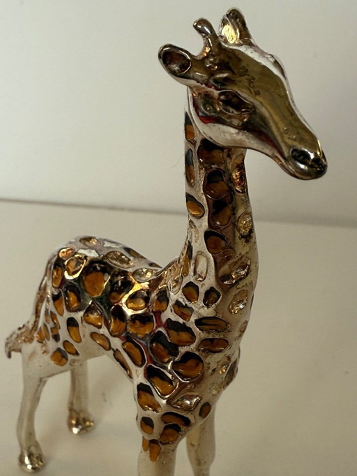 Saturno sterling silver enamel giraffe 