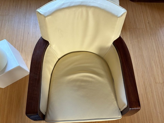 Image 1 of Set di poltrone Art Déco in pelle e legno di mogano, 1920