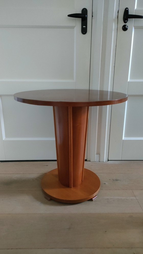 Image 1 of Table basse Art Déco, table d'appoint, pied cylindrique