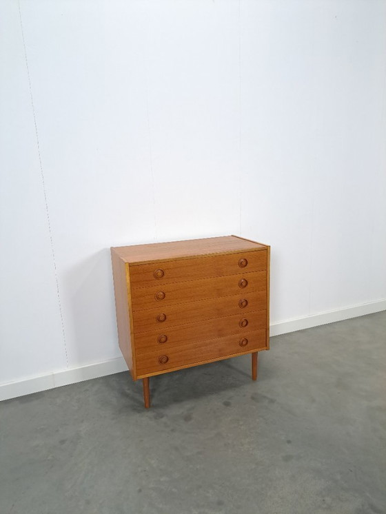 Image 1 of Dänische Teakholzkommode mit 5 Schubladen